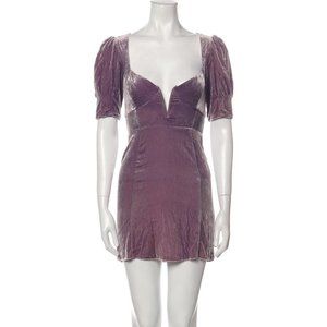 For Love & Lemons Viva Plunging Velvet Mini Dress